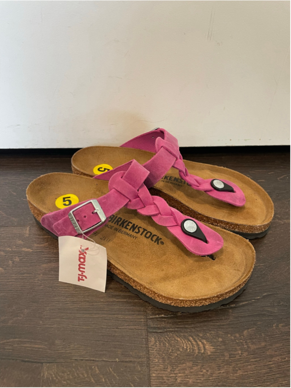 Women's Birkenstock Gizeh Braided Festival Fuchsia Pink Thong Sandals Size 5 NWT